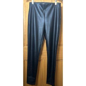 MNG By Mango Faux Leather Skinny Pants Black Size Medium